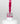 Nahaufnahme einer offenen Longlife UV-Lack Magenta Flasche. Die Farbe ist ein kräftiges Pink. Der UV-Nagellack tropft am Pinsel herunter.