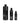 Bild der drei verschiedenen Größen an Liquid Monomer Flaschen. Die Flaschen sind schwarz.