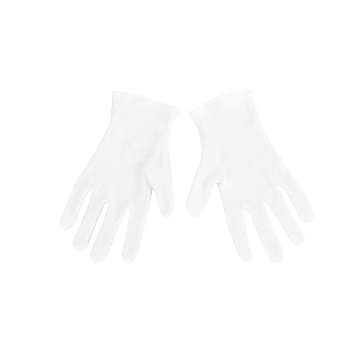Bild von zwei weißen Baumwollhandschuhen.
