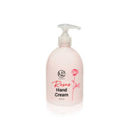 Transparenter Handcreme Pumpspender mit Rosenhandcreme und  N2 Logo als Aufschrift. 